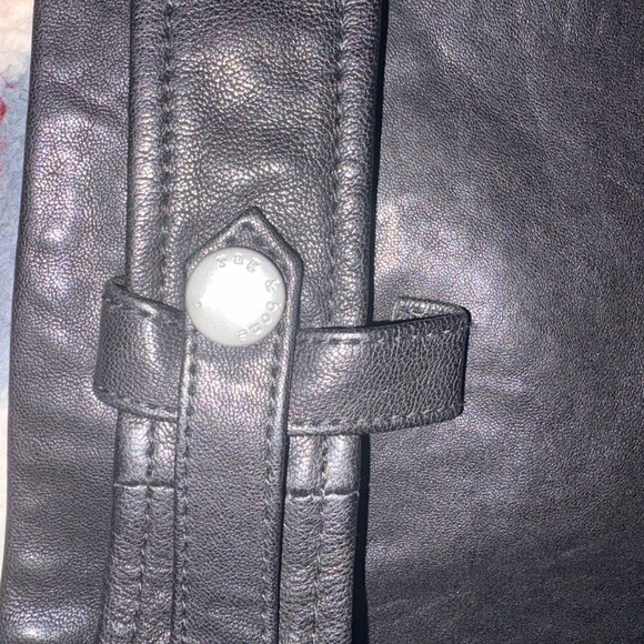 Rag & Bone Mackenzie Leather Biker Jacket Shearling Collar - Picture 6 of 13